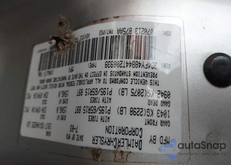 2004 Chrysler Pt Cruiser from USA, damaged, VIN 3C4FY48B44T208939